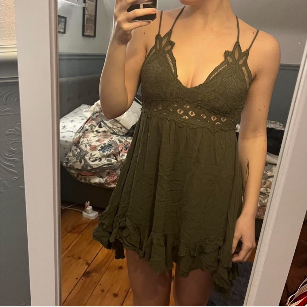 Olive Green Lace SunDress